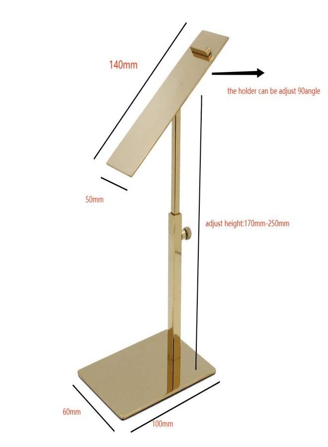 RY DISPLAY Golden Metal Shoe Display Riser Stand Stainless Steel Shoe Bag Riser Holder Jewelry Display Riser Shelf Showcase Fixtures Set of 2 (2pcs golden shoe display stands) - Image 3